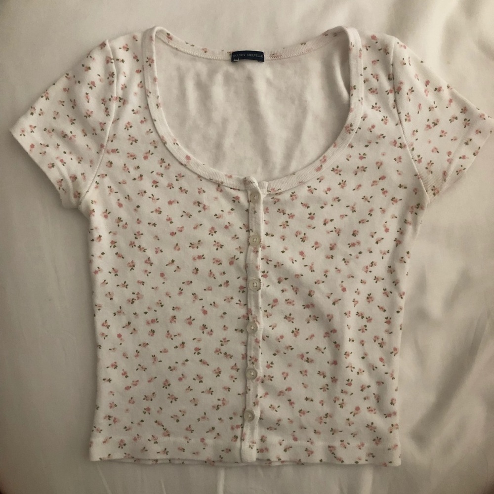 Brandy Melville floral print zelly top